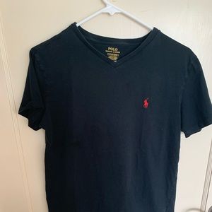 BLACK RALPH LAUREN TEE V NECK ADULT S
